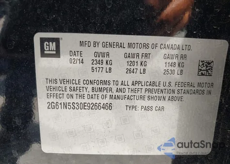 2014 Cadillac Xts Luxury z USA, uszkodzony, nr VIN 2G61N5S30E9266466